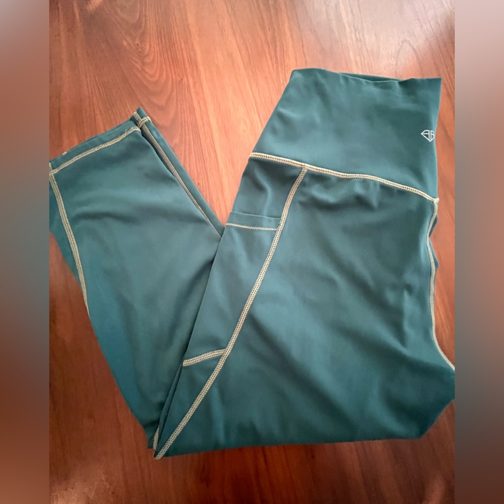 TSLA  Dark Green Performance Leggings - Size Large